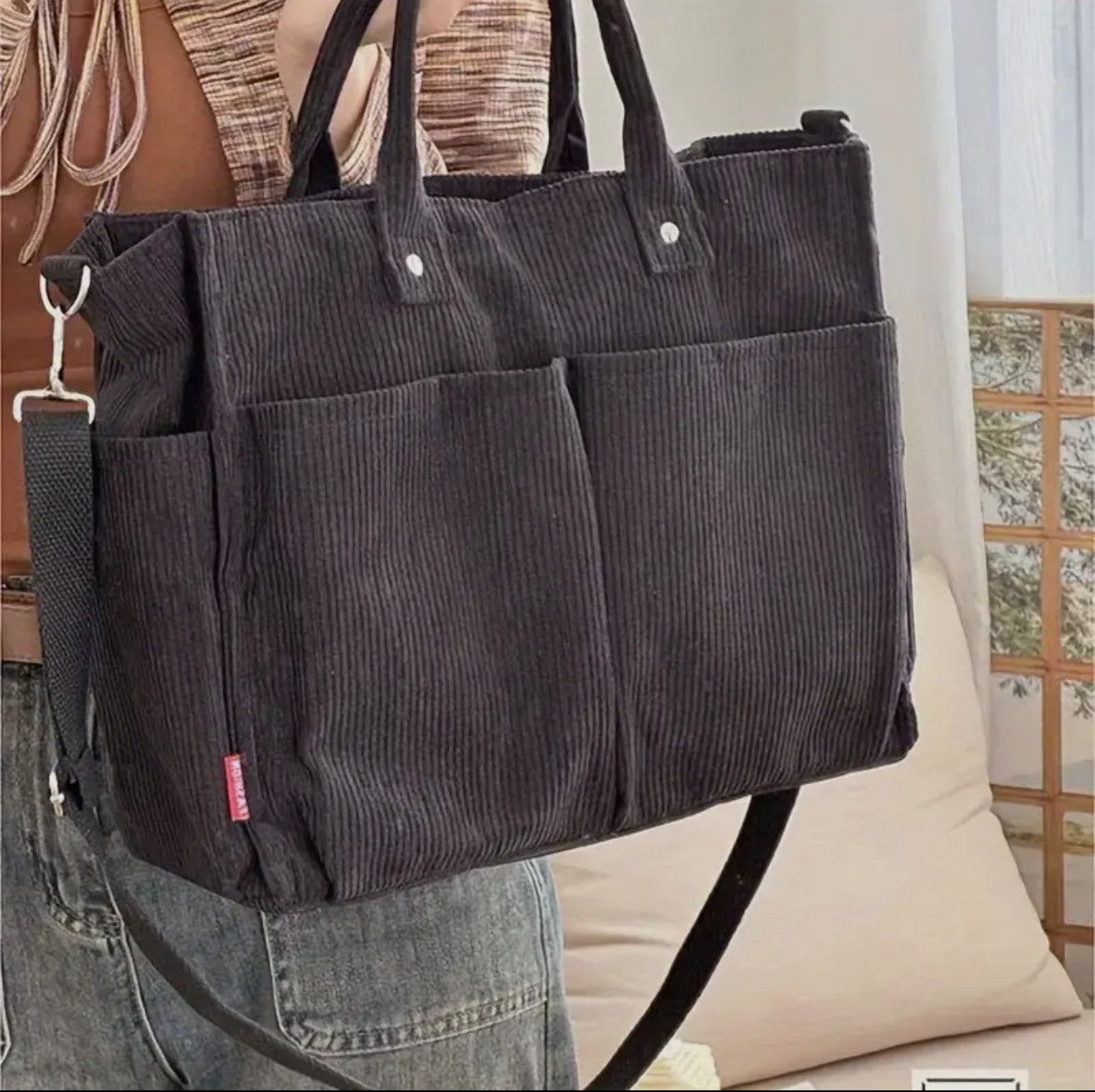 Fall Corduroy Tote Bags